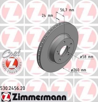 Тормозной диск ZIMMERMANN 530245620 (фото 1)