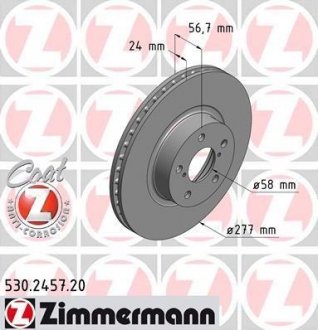 Тормозной диск 530.2457.20 ZIMMERMANN 530245720