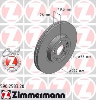 Тормозной диск ZIMMERMANN 590258320 (фото 1)