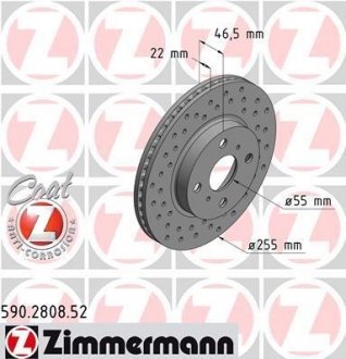 Тормозной диск ZIMMERMANN 590280852