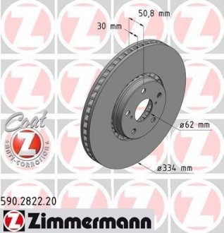 Диск тормозной ZIMMERMANN 590282220 (фото 1)