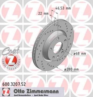 Гальмівний диск ZIMMERMANN 600.3207.52