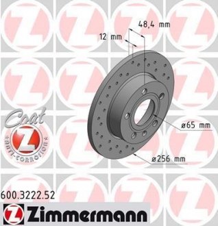 Тормозной диск ZIMMERMANN 600322252