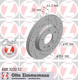 Диск тормозной SPORT Z ZIMMERMANN 600323252 (фото 1)