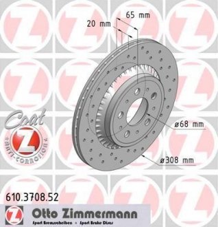 Тормозной диск ZIMMERMANN 610370852