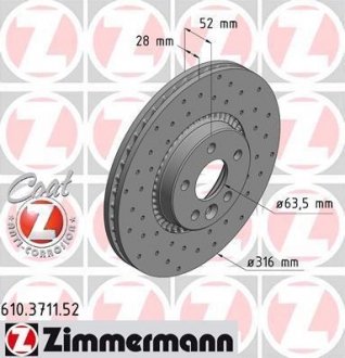 Диск тормозной SPORT Z ZIMMERMANN 610371152