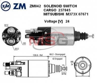 Втягуюче реле стартера ZM ZM842